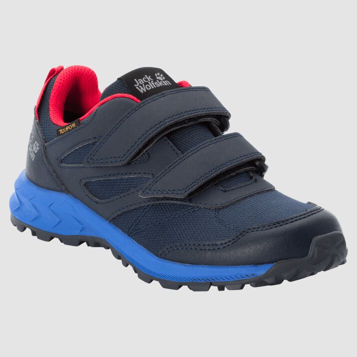 Zapatillas Senderismo Jack Wolfskin Woodland Texapore Low Vc Niños Azules Oscuro/Rojos Mexico-514297